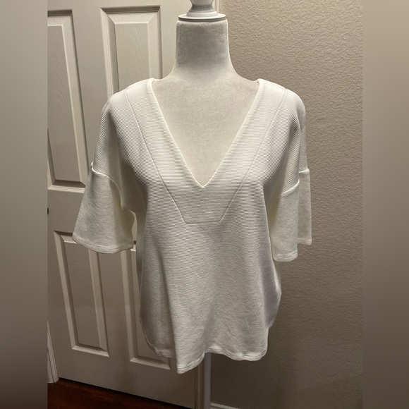 Vintage Y2K Anthropology Dolan Women’s Oversized Boxy Top Deep V-Neck Sz M USA - Picture 12 of 13